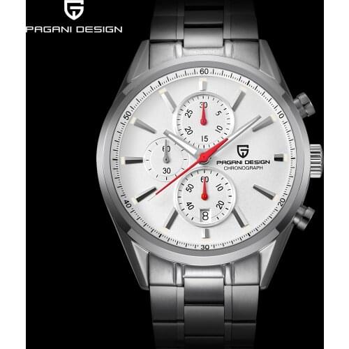 PAGANI DESIGN Men Fashion Blue Dial Chronograph Quartz Watch Men Sport Business Watches Stainless Steel Luxyry watches saat