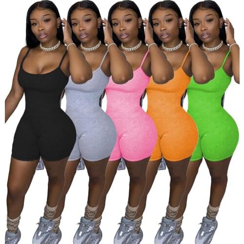 D9283 Sexy bodysuit tracksuit rompers womens jumpsuit skinny solid slim overalls combinaison femme