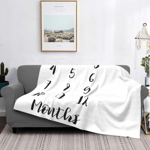 Month To Month Baby Milestone Blankets Coral Fleece Monthly Record Growth Baby Warm Throw Blanket for Bedding Car Bedspreads