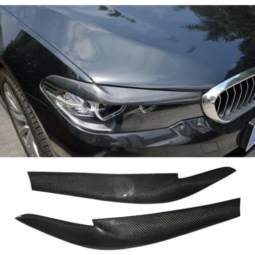 For BMW 5 Series G30 G31 G38 F90 M5 2017 2018 Carbon Fiber Headlights Eyebrow Eyelid Trim Cover Sticker Refitting