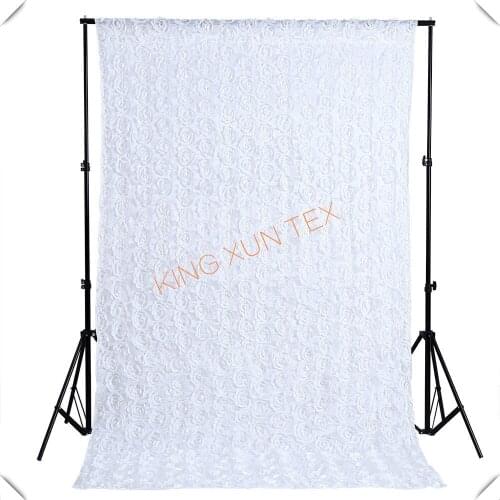 White satin rosette Backdrop Curtain for wedding party or photograph background pink fuchsia gold color can choose