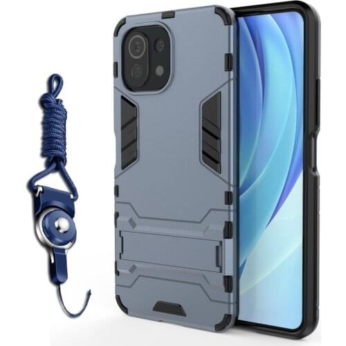 Hybrid Armor With Strip Case for Xiaomi mi 11 Lite Case Mi11 Ultra Mi 10T stand Protect Cover For xiaomi 10 Ultra Note 10 Lite
