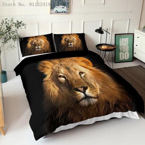 Hot Selling 3D Print Lion King Duvet Cover Twin Queen King Bedding Set Fierce Beast King Of The Forest Quilt Cover Bedroom Decor