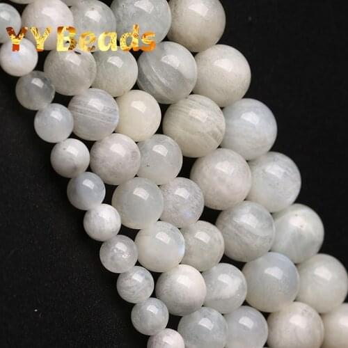 5A Quality Natural Blue Moonstone Beads Round Loose Beads For Jewelry Making DIY Bracelet Necklace Accessories 15" 6/8/10/12 mm