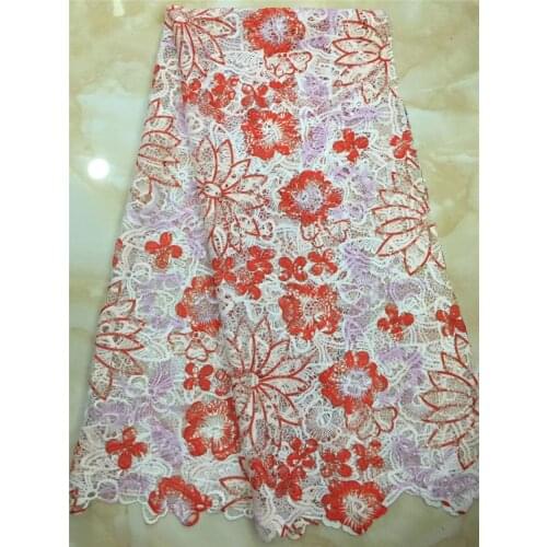 Beautiful design BZL-8.1517 Nigerian fabric for party dress new African embroidered lace fabric with printed flowers