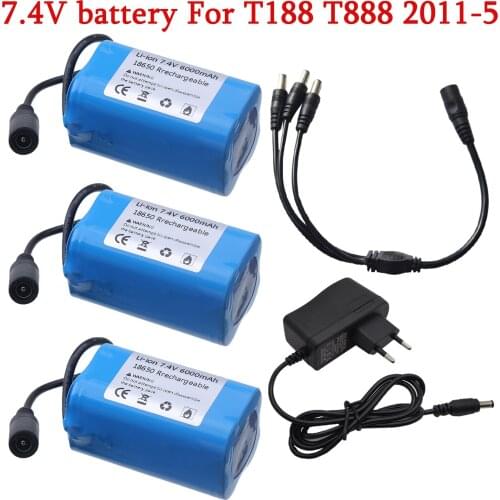 7.4V 6000mah Lipo battery For T188 T888 2011-5 Remote Control RC Fish Finder Fishing Bait toys Boats Parts Upgraded 7.4v battery