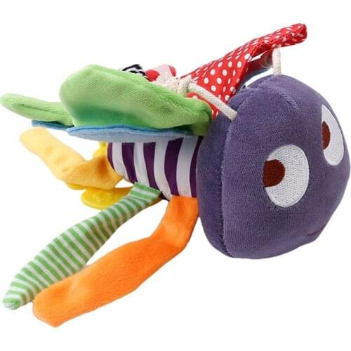 Infant Newborn Soft Bee Plush Toy Baby Bed Bell Soft Hanging Toys Animal Handbells Rattles Education Doll For Stroller JK974439
