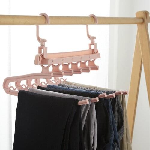 Multifunctional Pants Hanger Stretch Pants Rack Multi-layer Folding cute hangers closet organizer