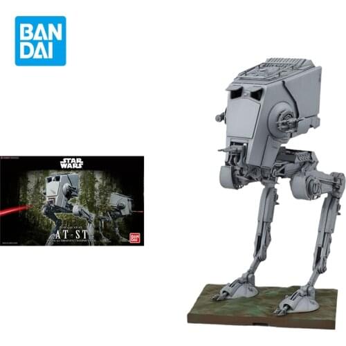 Bandai Star Wars Model Assemble Figure 1/48 AT-ST Reconnaissance Transport Aircraft Anime Japanese Action Dolls Childrens Toys