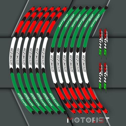 A set of 12pcs high quality motorcycle wheel decals waterproof Reflective stickers rim stripes For APRILIA SHIVER 750