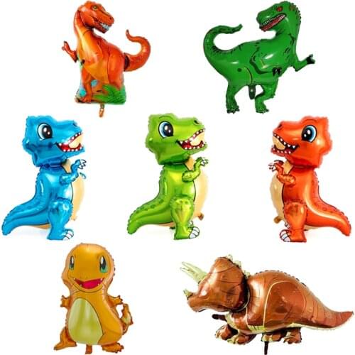 Standing Dinosaur Foil Balloon baby shower Helium Globos Forest birthday theme party Decoration kids Gift cartoon Dinosaur toys