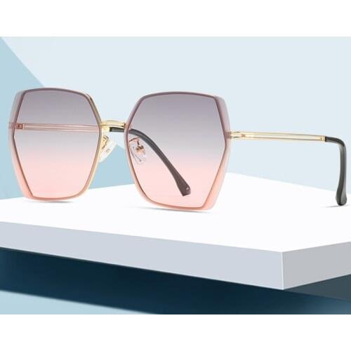 2021 New Luxury Jewelry Designer Fashion Polygon Ladies Sunglasses Classic Trend Gradient Color Ocean Mens Sunglasses