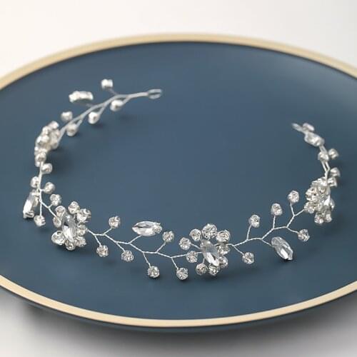 New Crystal wedding headdress headdress retro bridal headdress gold silver Color crystal wreath handmade crystal hair band crown