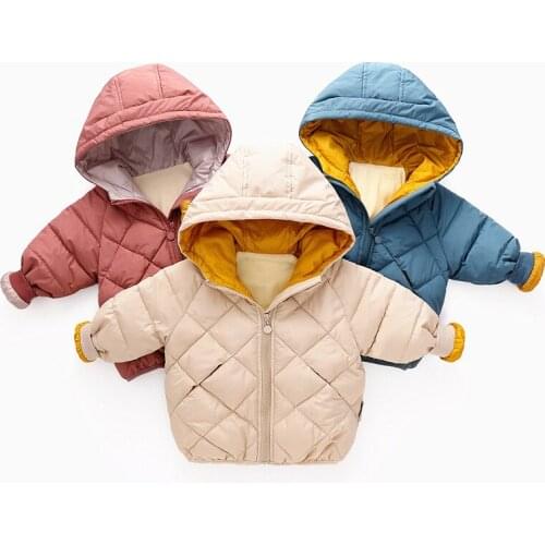2-8 Years Autumn And Winter New Childrens Down Cotton Pad Light Boy Girl Cotton Jacket Baby Warm Fashion Solid Coats