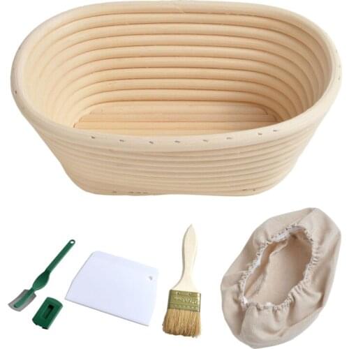 Oval Bread Fermentation Basket Wood Color Household Rattan Woven European High Quality Practical Food Storage Basket