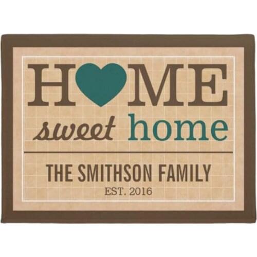 Personalized Home Sweet Home Family Welcome Sign Doormat Home Decoration Entry Non-slip Door Mat Rubber Washable Floor