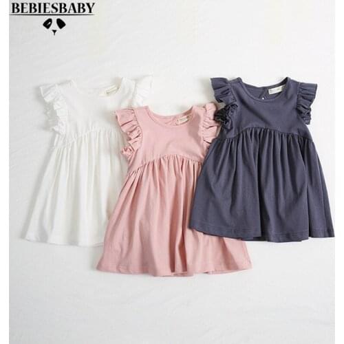 Baby Girls Dresses KIDS Newest Summer Dress Fly Sleeve Hollow out Dress With Cotton Children Summer Back Hollow Out Dress 1-6Y