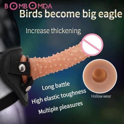 Male Enlargement Condoms Reusable Penis Sleeve For Male Extender Dildo Enhancer Realistic Condom Intimate Goods Adult Sex Toys