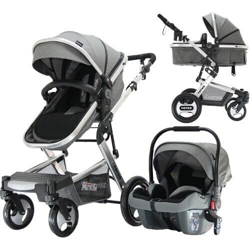 Yoyko Elegance Travel System Baby Stroller 3 in 1 Gray Silver