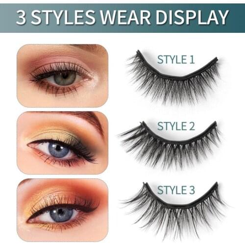 3/5 Pairs 3D Thick Curling Magnetic False Eyelashes Mixed Magnet Fake Eyelashes Natural Glue-free Eye Makeup Extension Tools