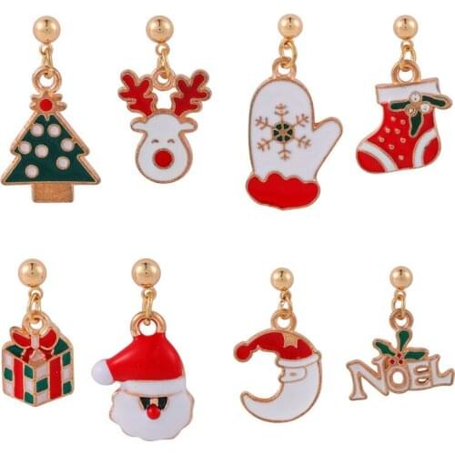 Christmas Earrings Ornaments Stylish Christmas Elk Drop Earring for Women Girls Dangle Pendient Earring 2020 Trend Jewelry Gift