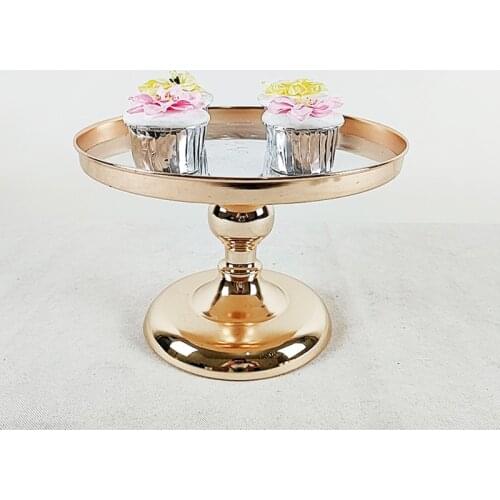 Silver&Gold Mirror Cake Stand Electroplating Metal Cupcake Wedding Party Dessert Table Decoration