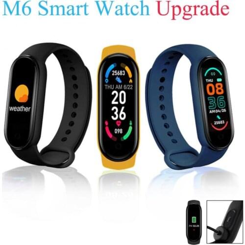 M6 Smart Watch Magnetic Adsorption Charging Sport Fitness Bracelet Blood Pressure Monitor Heart Rate Tracker Smartwatch