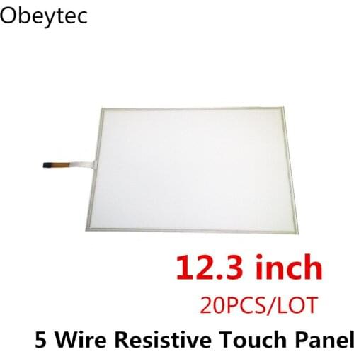 TS123A5B01*20PCS 12.3 inch 5 wire touch panel kit resistive technology, AA 248.87*187.4mm, OA 271.27*205.74 mm, Panel only