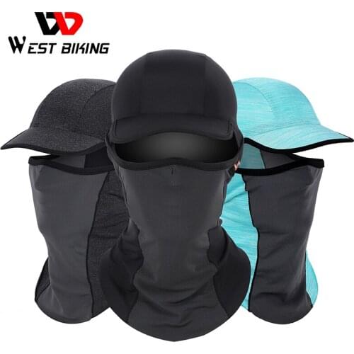 WEST BIKING Summer Cycling Caps Anti-UV Sport Mask MTB Bike Helmet Hat Running Riding Fishing Bandana Motorcycle Face Mask Cap