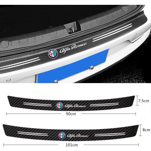 Carbon Fiber Car Rear Bumper Trunk Guard Protected Stickers For Alfa Romeo 159 Giulietta 147 Mito Giulia 156 GT Stelvio