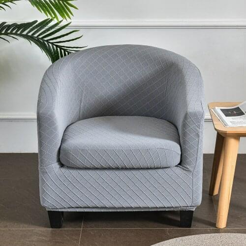 Jacquard Plain Single Sofa Cover Elastic Armchair Cover with Seat Cushion Cover All-inclusive Chair Cover for Home Coffee Shop