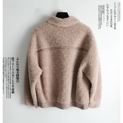 2020 Womens Fur Coat Sheep Shearling Fur Winter Jacket Women 300% Wool Coat Female Korean Jackets Manteau Femme MY4383