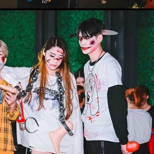 1pc Fake Saw Ax Knifes Scary Halloween Headband Tricky Props Horror Party Decor Fake Halloween Accessories