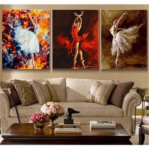 3pcs diamond embroidery abstract drawing dance 5d woman diamond painting full square round mosaic picture of rhinestoneZP-1353