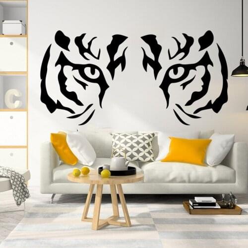 Large Tiger Eye Jungle Animal Wall Sticker Sofa Bedroom Woodland Animal Tiger Cat Wall Decal Kids room Vinyl Home Decor