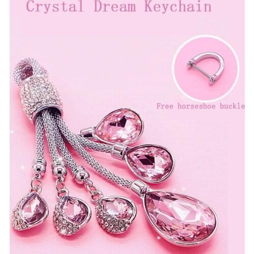 Car Key Chain Key Ring Pendant Car Key Chain Water Drop Crystal Pendant Car Key Accessories Lanyard for Keys