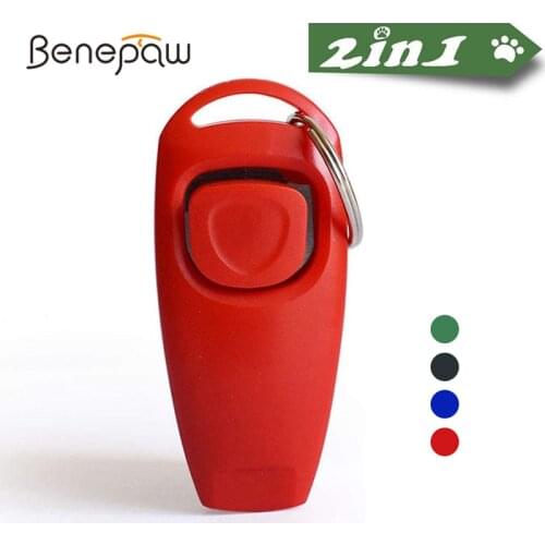 Benepaw 2 In 1 Dog Clicker Whistle Quality Ultrasonic Pet Training Equipment Stop Barking Nontoxic Keychain Easy To Carry