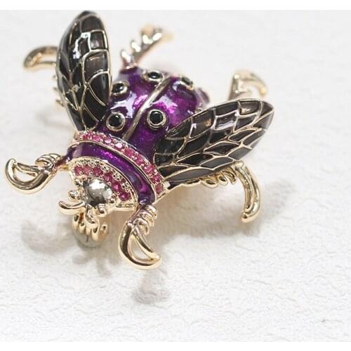 Crystal Insect Brooch Beetles Brooches Pin Fashion Brooch For Women Pins Scarf Clip Jewelry Broach Bouquet