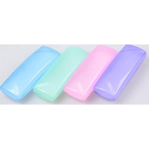 Presbyopic Glasses Case Retro Plastic Transparent Light Portable Student Myopia Eye Box Color Random Men and Women B003