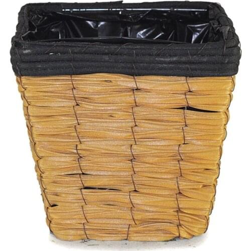 Flowerpot Seagrass Plant Basket Pastoral Style Outdoor Garden Decorative Waterproof Indoor Rattan With Plastic Lining Pot