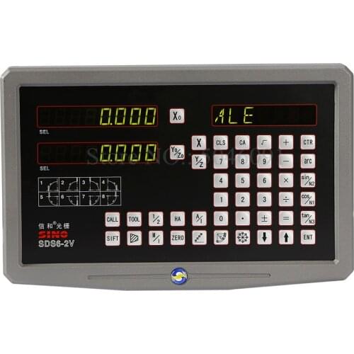 Sino SDS6-2V 2 Axis Digital Readout DRO Metal Casing Drilling Grinder Milling Lathe Two Axis Display For Optical Linear Scale