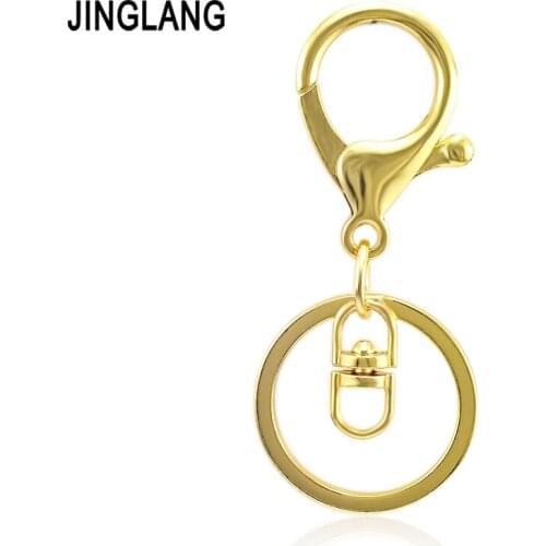 JINGLANG New Fashion Keychain Pendants DIY Men Jewelry Car Key Chain Holder Souvenir For Gift 30 Psc