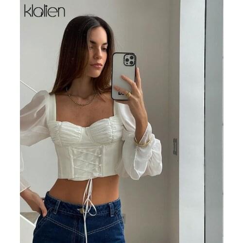 KLALIEN Womens White Shirts