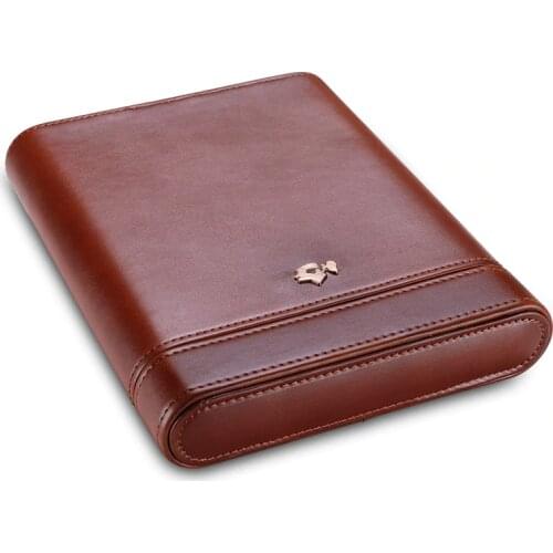Cigar case portable cow leather cedar wood cigar moisturizing case cigar holster CF-0413-0416