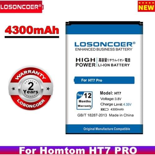 LOSONCOER 4300mAh New Replacement Accessory Accumulators For Homtom HT7 / HT7 Pro Battery