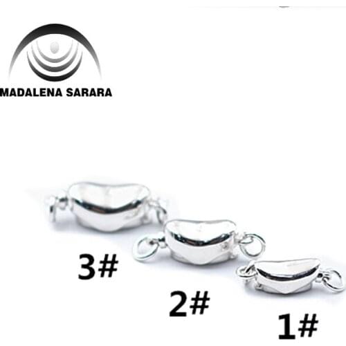 MADALENA SARARA S925 Sterling Silver S Shape Clasp Push-Back Style For Diy Jewelry Making Accessories 5pcs/lot