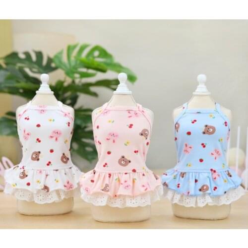 Cute Dog Dress Vest Summer Couple Pet Clothing Boy Girl Dog Clothes Yorkshire Pomeranian Poodle Bichon Schnauzer Costume Dresses