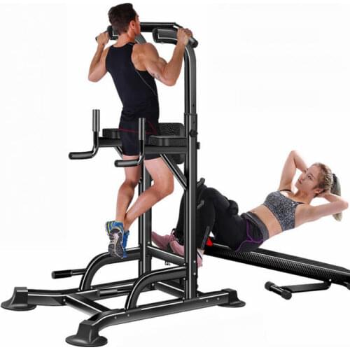 All-in-One Pull Up Bar Station with Adjust Height, Multifunctional Workout Dip Station, Sit Up Bench for Indoor Home Gym