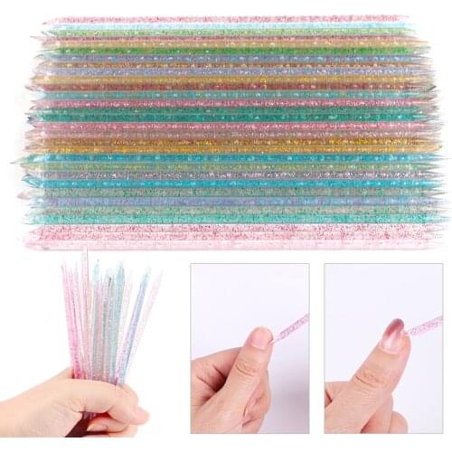 25/50Pcs Crystal Cuticle Pusher Reusable Sticks Forks 16.8CM Dead Skin Polish Remover Dual-end Manicure Nails Accessories Tools