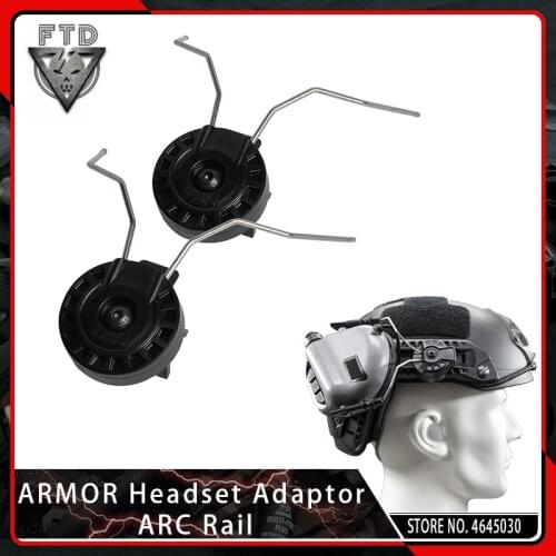 OPSMAN EARMOR Airsoft Headphone Adaptor ARC Rail Adapter Helmet Accessories Black